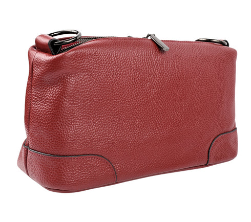 Poseta casual, dama, ADA SHOES, 8626, bordo, piele naturala